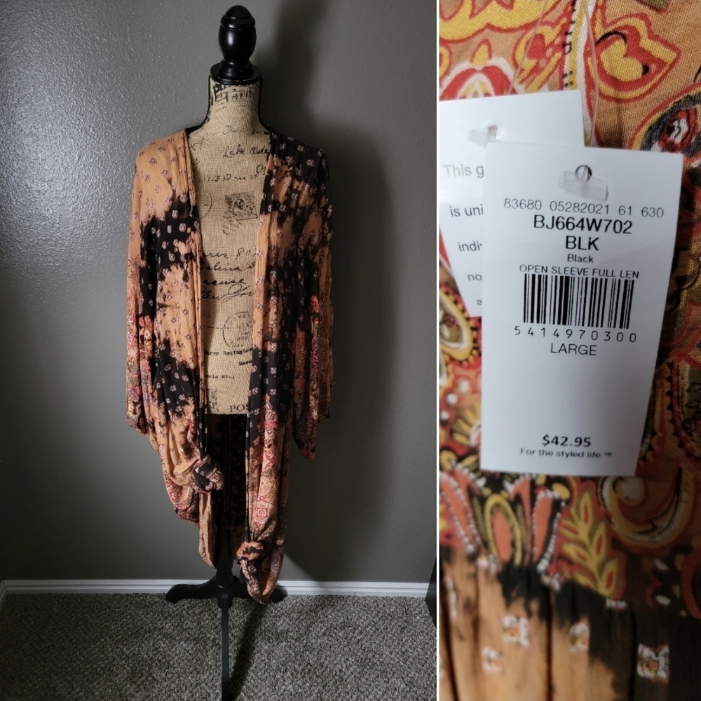 Women's Open Sleeve Jacket - Orange and Black